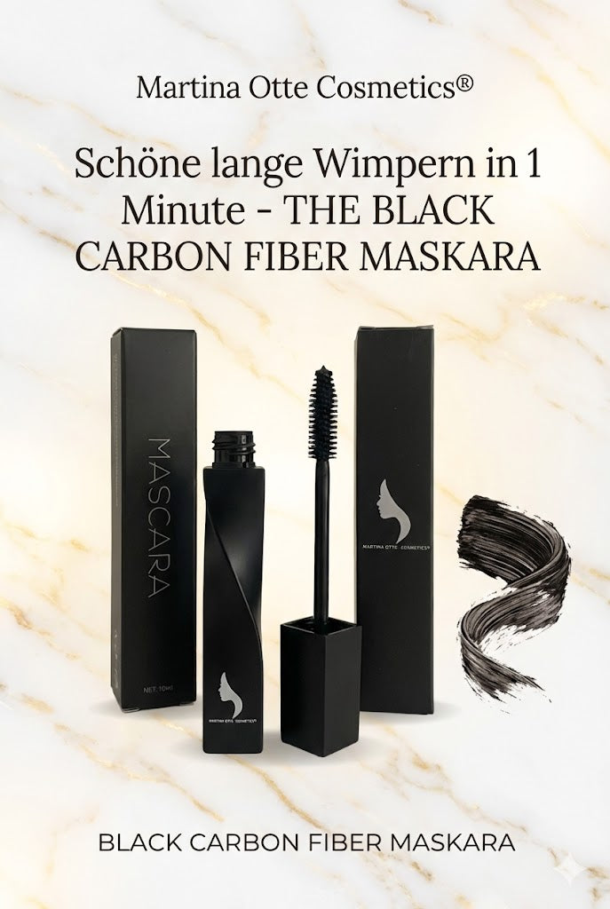 Schöne lange Wimpern in 1 Minute - THE BLACK CARBON FIBER MASKARA