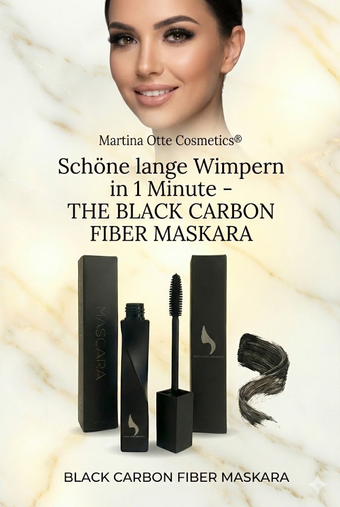 Schöne lange Wimpern in 1 Minute - THE BLACK CARBON FIBER MASKARA