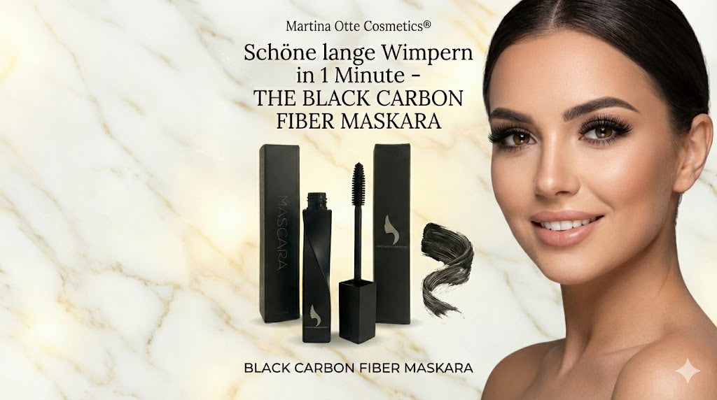 Schöne lange Wimpern in 1 Minute - THE BLACK CARBON FIBER MASKARA